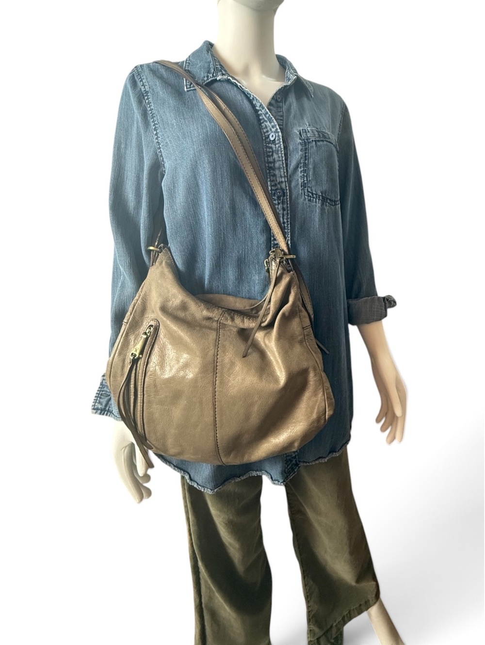 HOBO INT'L Merrin Backpack — Taupe Leather Convertible Shoulder Bag
